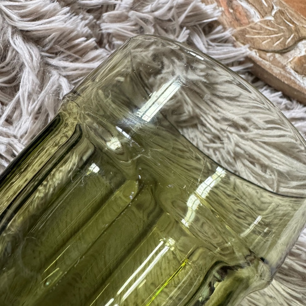 SET OF 4 VINTAGE OLIVE GREEN LIBBEY DURATUFF GOBLET GLASSES EUC - Picture 4 of 7